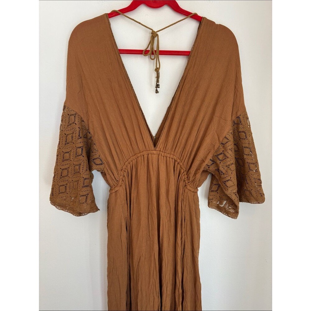 Free People Angela jumpsuit bohemian flowy pants suit women’s small NWT festival - Picture 13 of 14